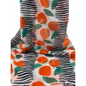 NEW PRINTED VILLAGE citrus scarf in orange
